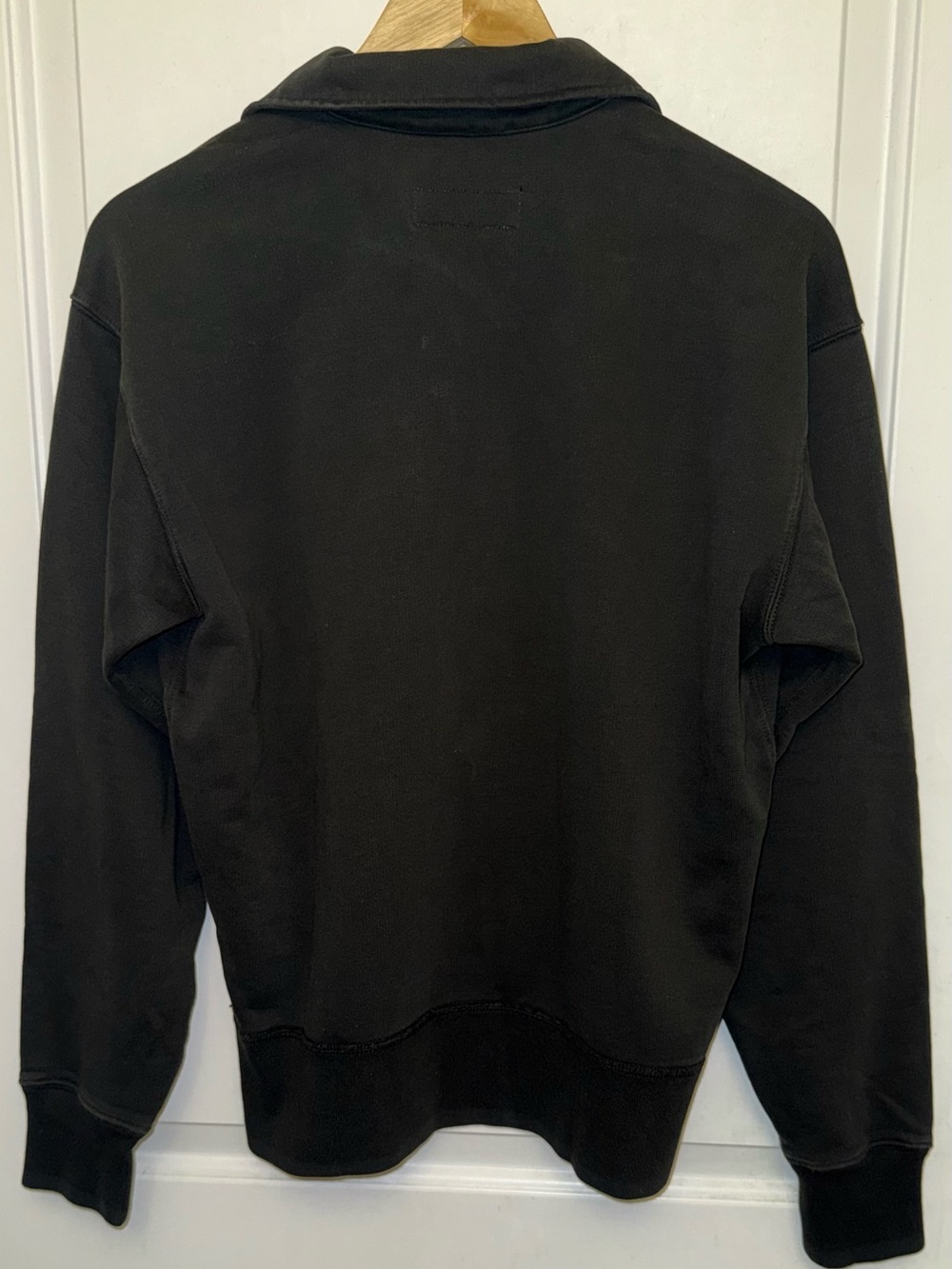Buck Mason NWT Welterweight Quarter-Zip Sweatshirt in “Black Sunfade” - Picture 4 of 11